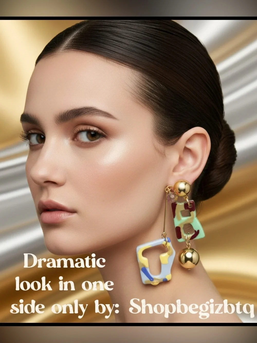 Authentic & Spectacular Tory Burch Abstract Earrings In Yellow & Multi Colors